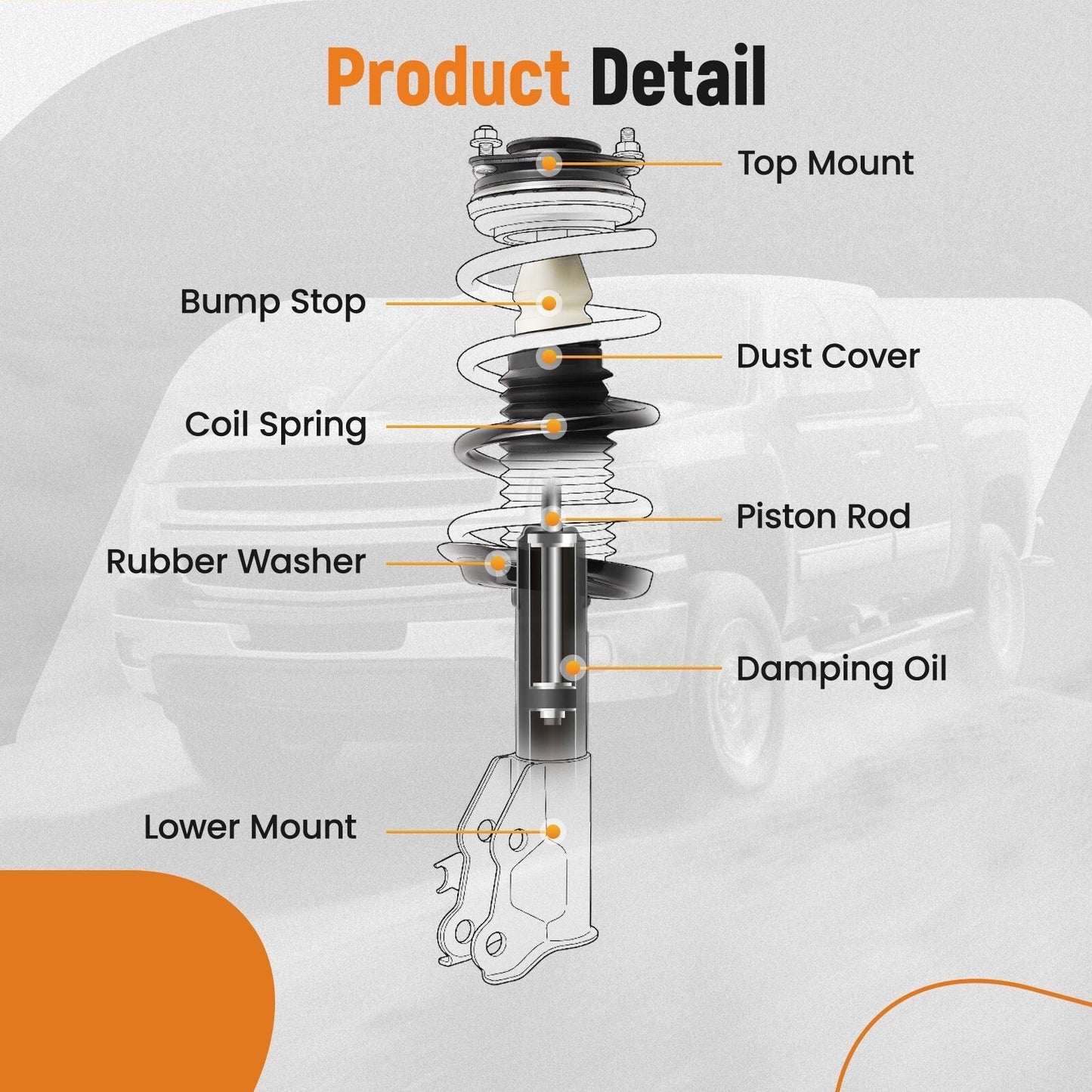 Front Struts w/Springs Suspension for Lincoln MKS Ford Taurus 2010-2012
