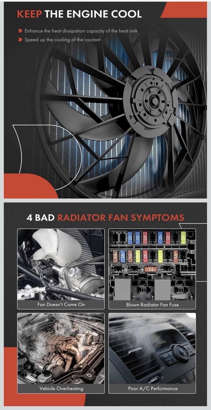 Dual Radiator A/C Cooling Fan 25927026 for Acadia Outlook Enclave Traverse