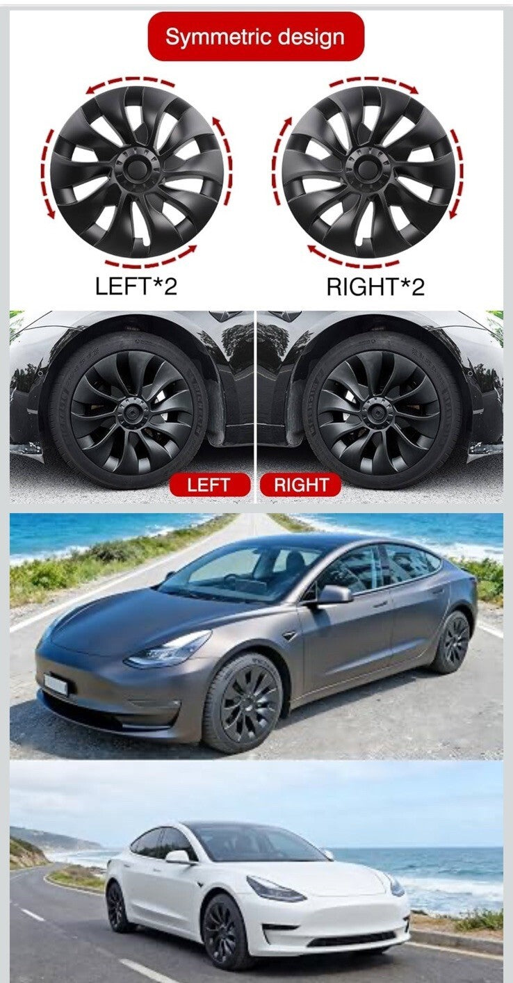 4PCS 18 Inch Design for Model 3 2017-2023 Wheel Cover Hubcaps Sakura Wheel Caps