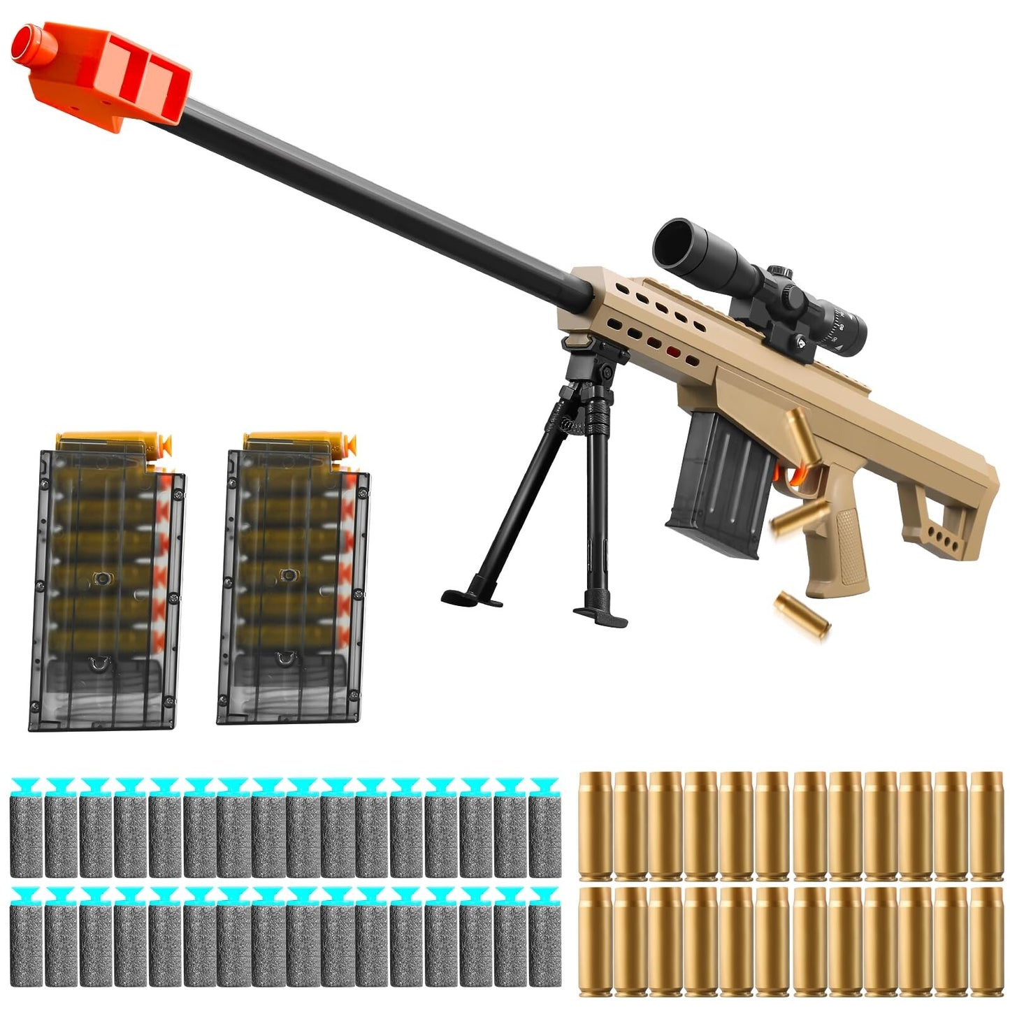 Kids Backyard Toy Rifle - Foam Dart Blaster with Scope 32in Shell Eject