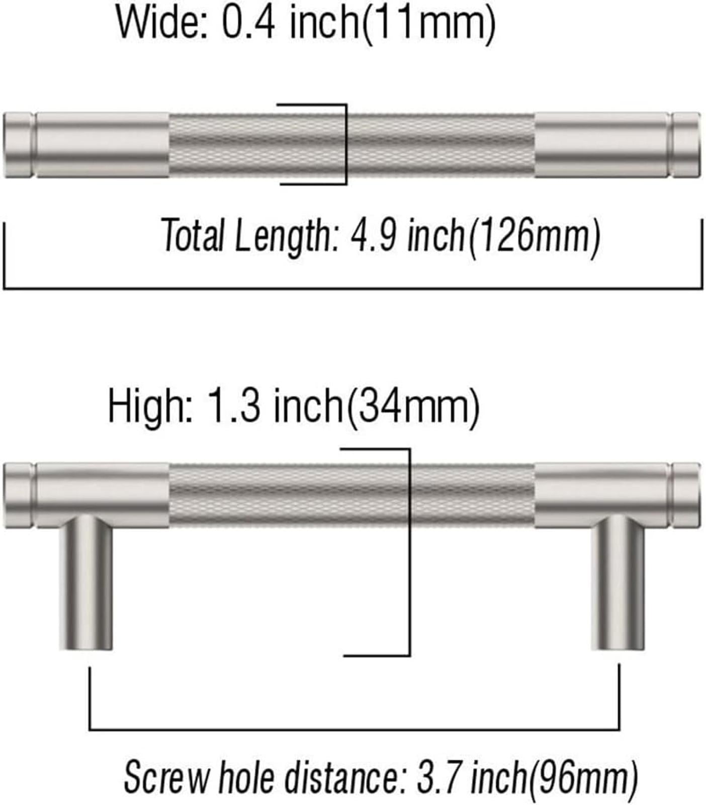 Asidrama 10 Pack 3.75 Inch(96mm) Brushed Satin Nickel Kitchen Cabinet Handles