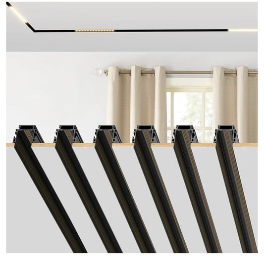 SCON 6-Pack Track Rails, Recessed Magnetic Track Lighting Kit