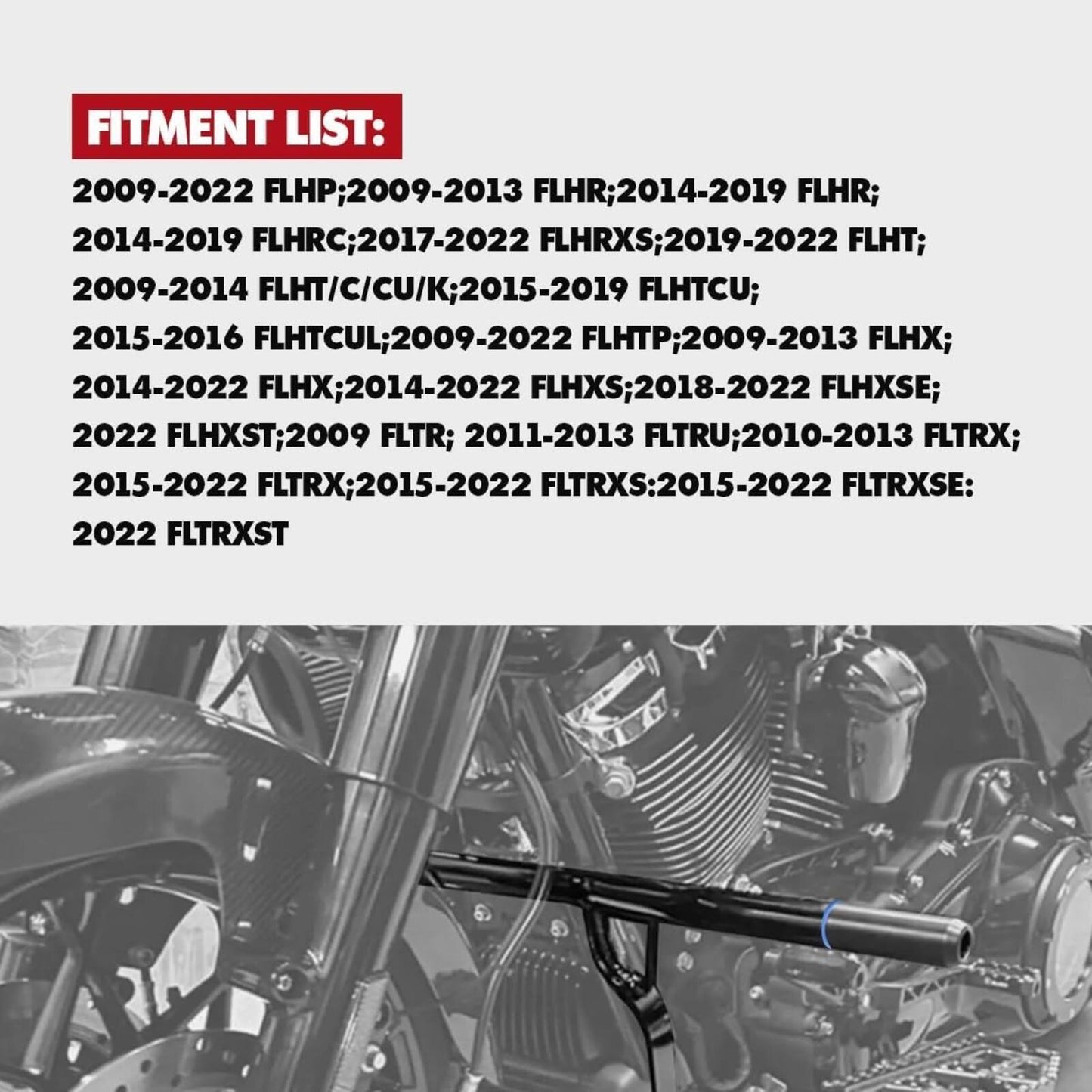 Front Crash Bar Engine Guard Compatible with Harley Davidson Touring Street