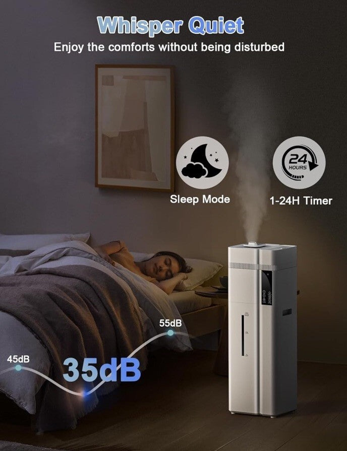Zeova 13L/3.4Gal Humidifiers for Bedroom Ultrasonic Warm & Cool Mist HQ-JS2418W