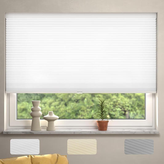 Cordless Cellular Window Shades Light Filtering Blinds 1.5 inch Honeycomb Sheer