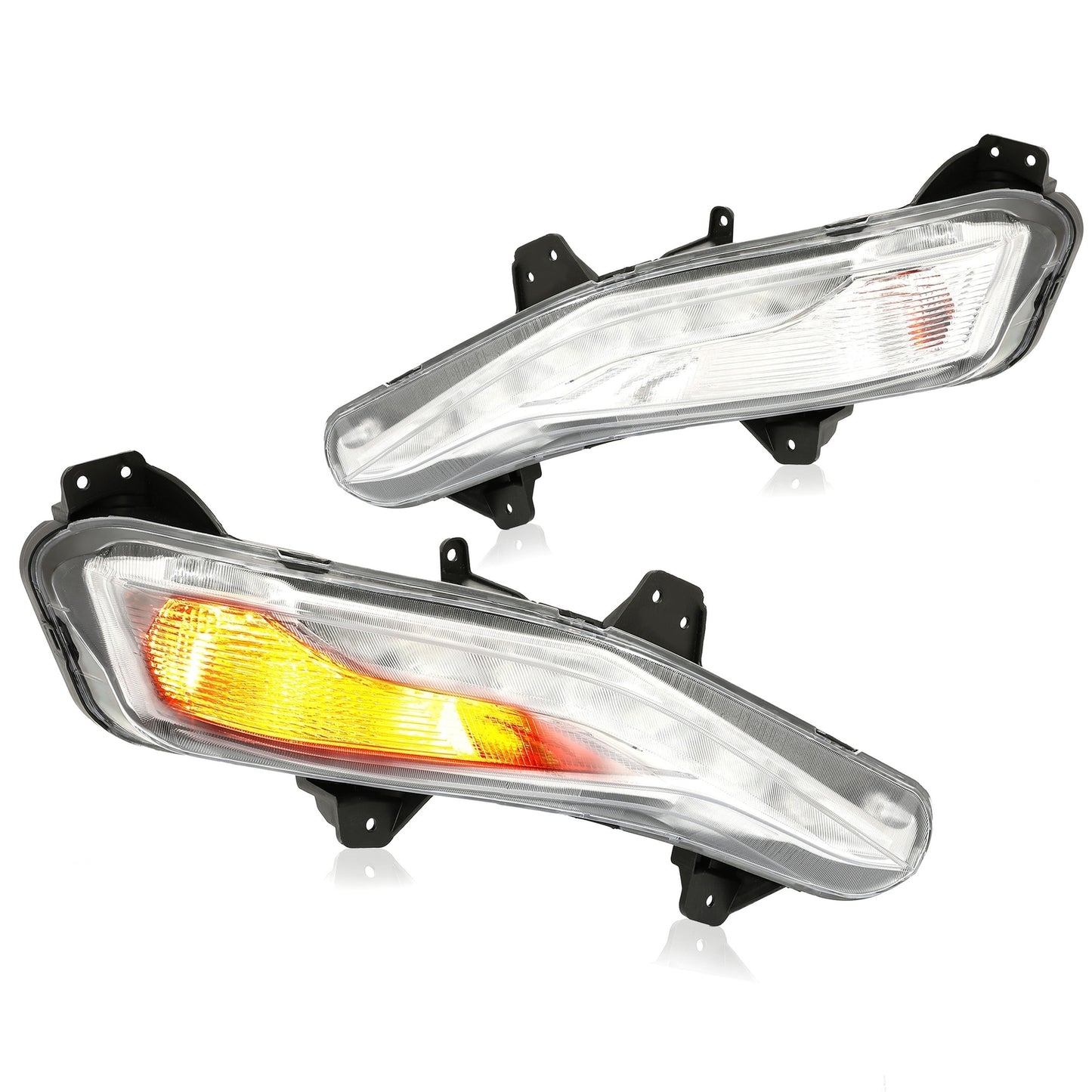 Pair LED Daytime Running Lights Fog Lamp Turn Signal For Chevy Malibu 2019-2023