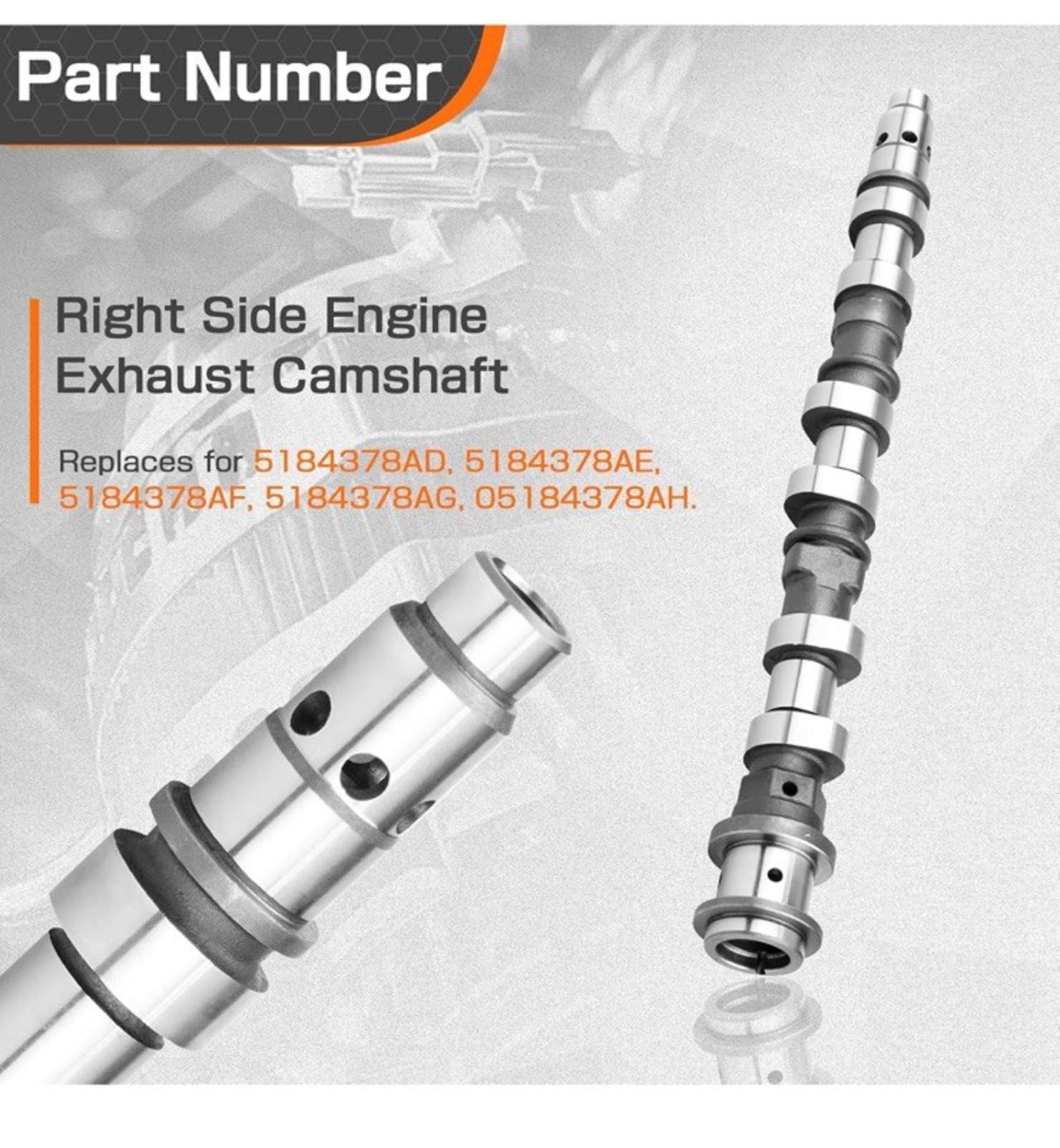 Right Side Engine Exhaust Camshaft Compatible with Chrysler Dodge Ram Jeep 3.6L