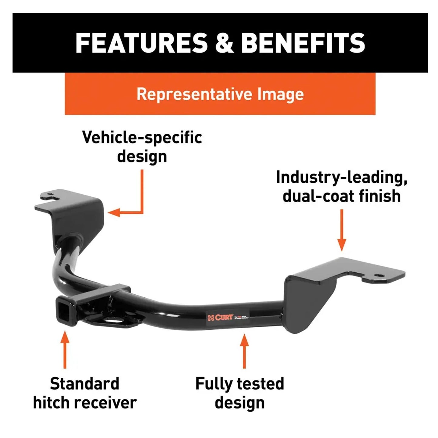 Curt Class 1 Trailer Hitch Receiver 1-1/4 Inch for 2015-2025 Volkswagen Golf GTI