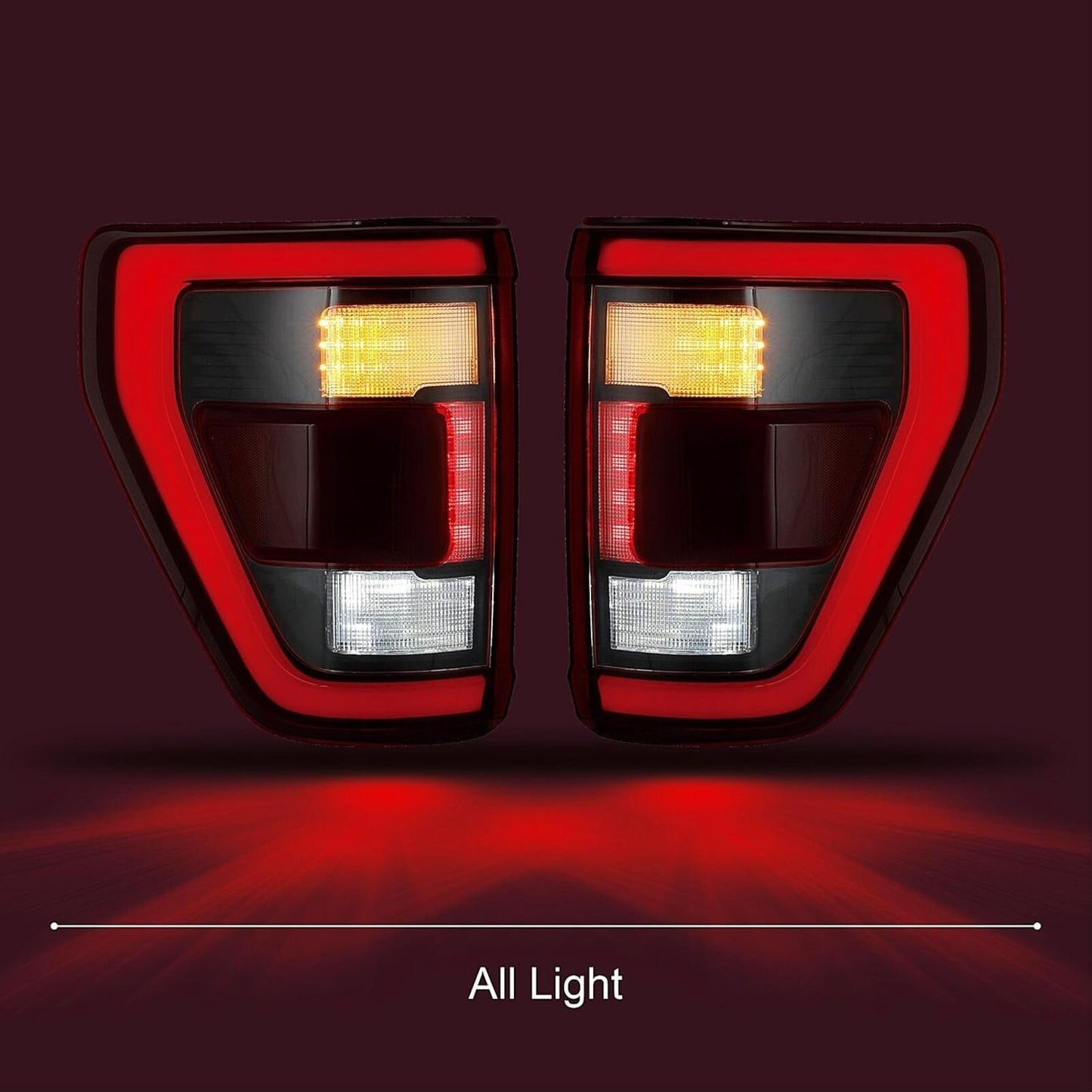 Driver LED Black Pickup Tail Lights Assembly w/Blind Spot Ford F-150 2021-23