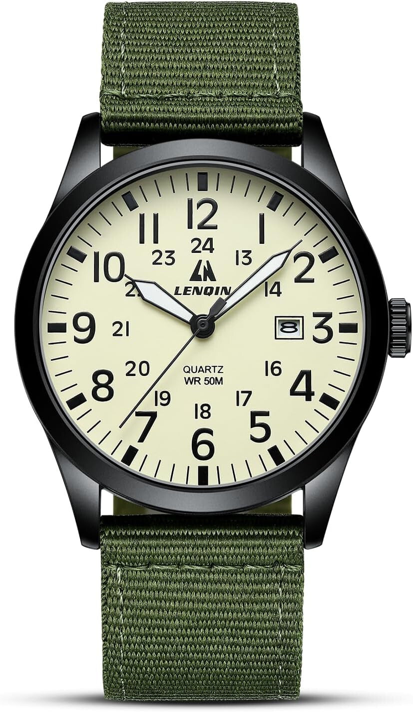 Men's Watch Unisex Military Sport Nylon Strap Stylish Luminous Fashion Analog