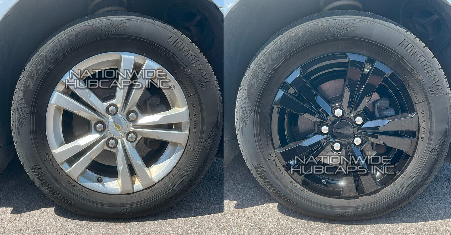 4 for Chevrolet Equinox 2010-2017 Black 17" Wheel Skins Hub Caps Full Rim Covers