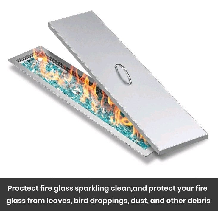 Stanbroil Fire Pit Burner Pan Cover 33" x 9", Fits 30x6 Inches Rectangular Dr