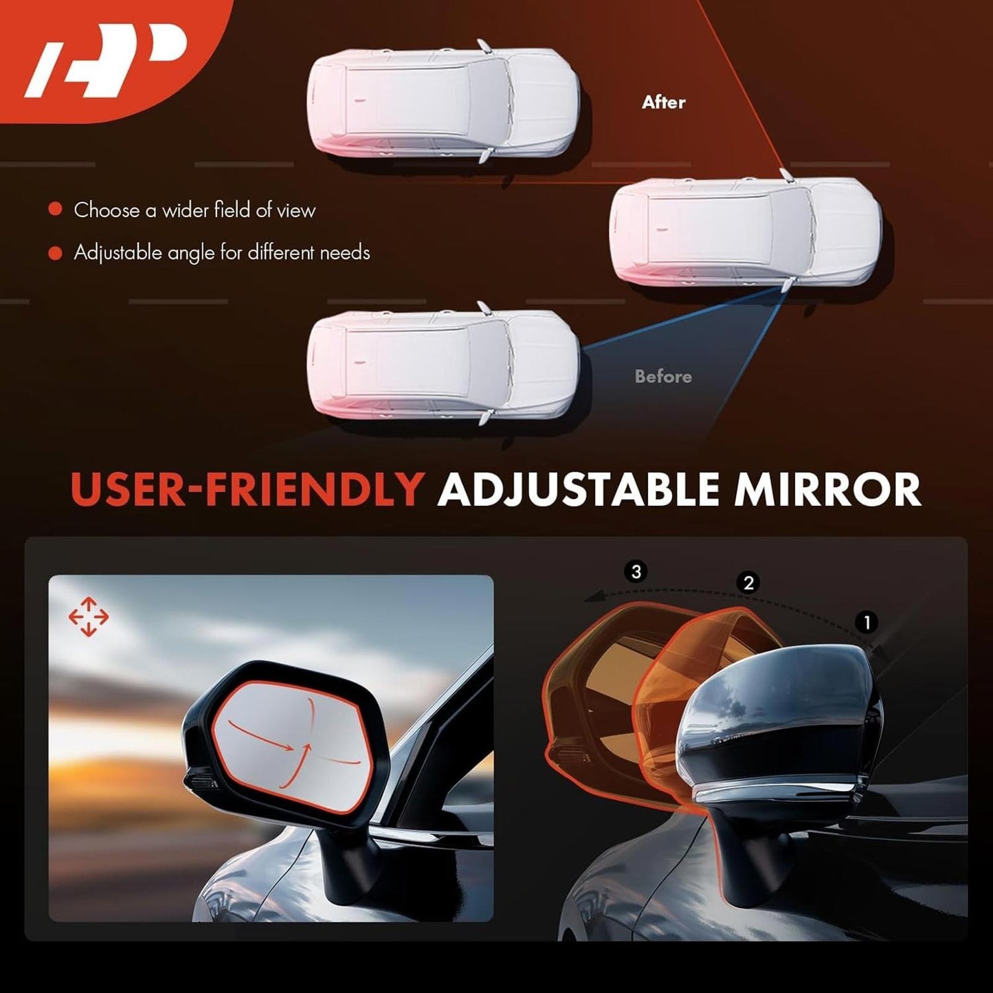 A-Premium Driver Side Power Door Mirror - Compatible with Ram 1500 2014-2018