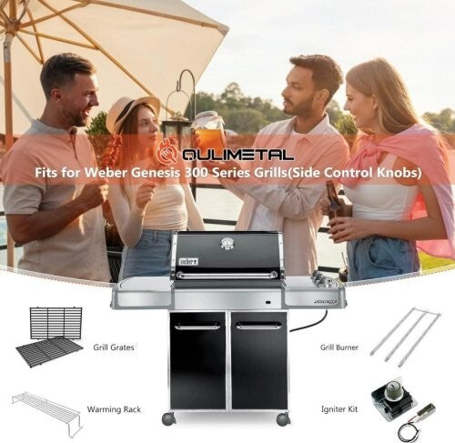 24.5" Flavorizer Bars & SUS304 34.25" Grill Burners for Weber Genesis 300 Series