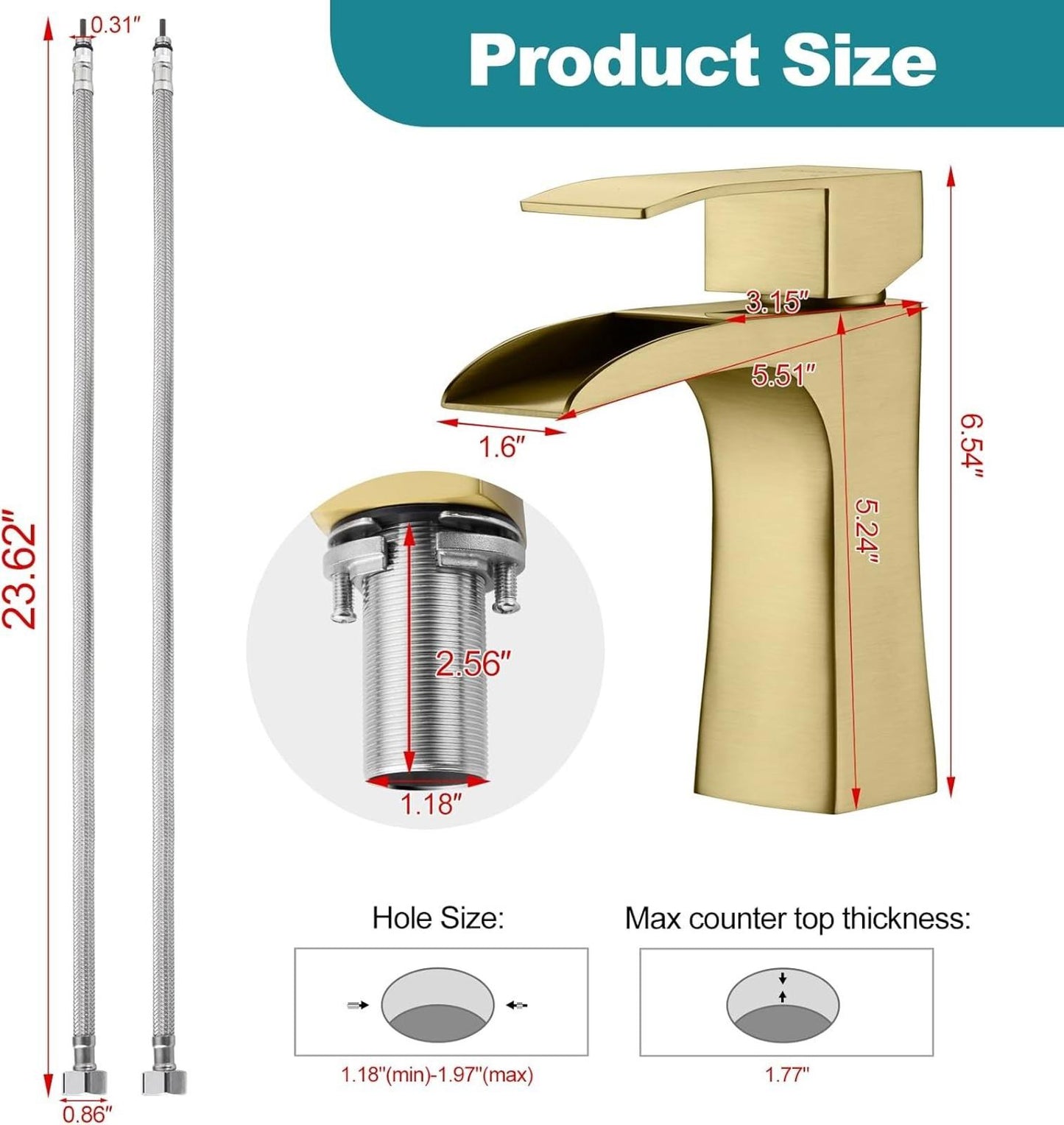 Bathroom Faucet Stainless Steel Modern Waterfall Bathroom Sink Faucet