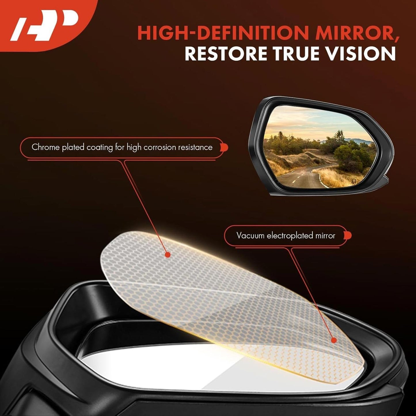A-Premium Driver Side Power Door Mirror - Compatible with Ram 1500 2014-2018