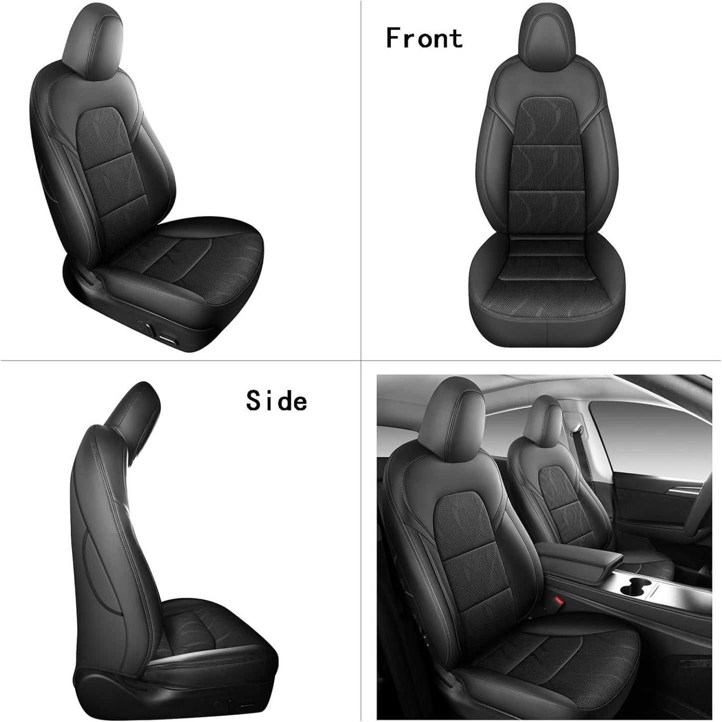 Tesla Model Y Seat Cover Full Set, Faux Leather Tesla Car Seat Cover