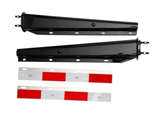 Black Straight Spring Loaded Mud Flap Hanger 2.5" Bolt Spacing,30" Length.