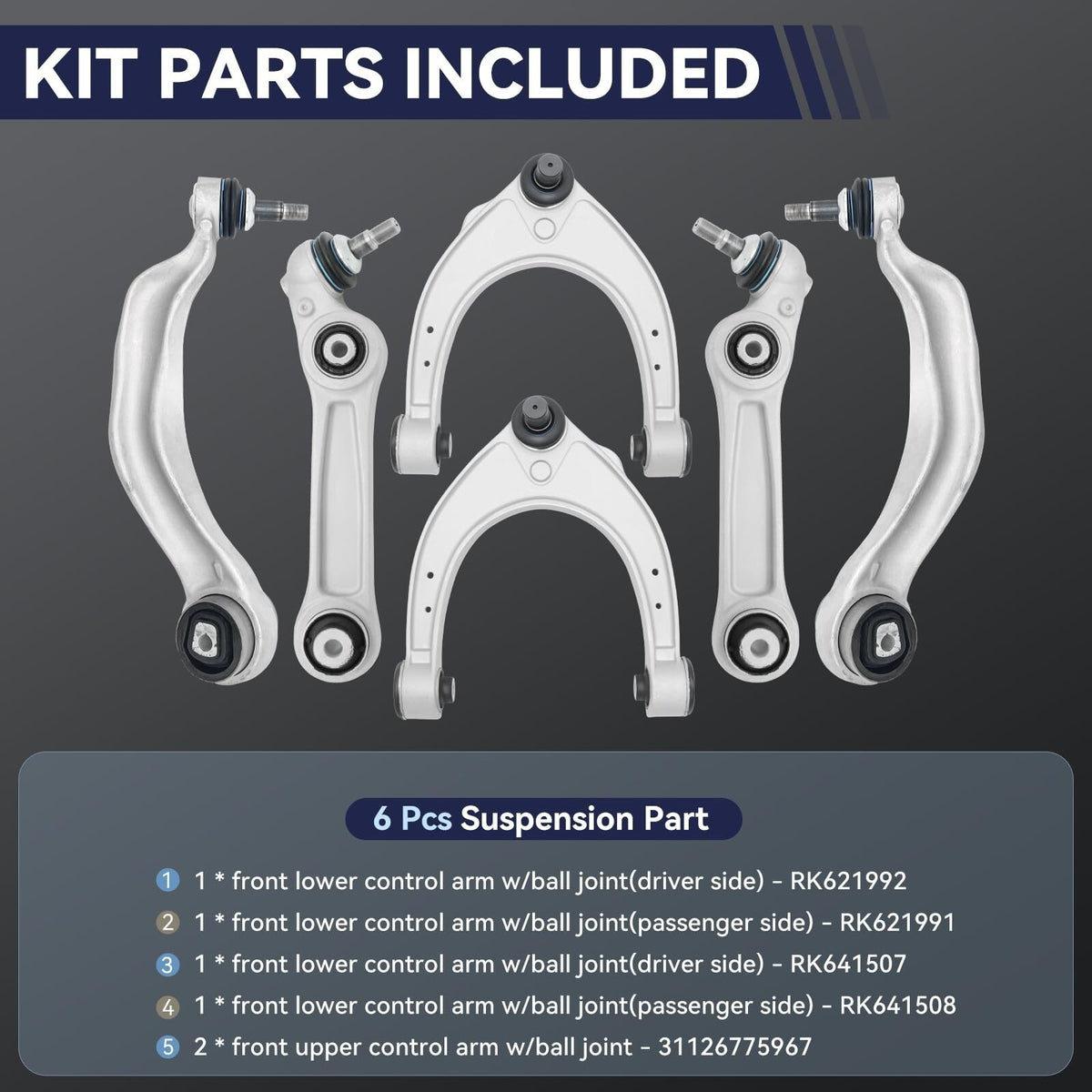 Front Control Arm Compatible with BMW F07 F01 2009-2017 - 740i, 750i, 740Li, ...