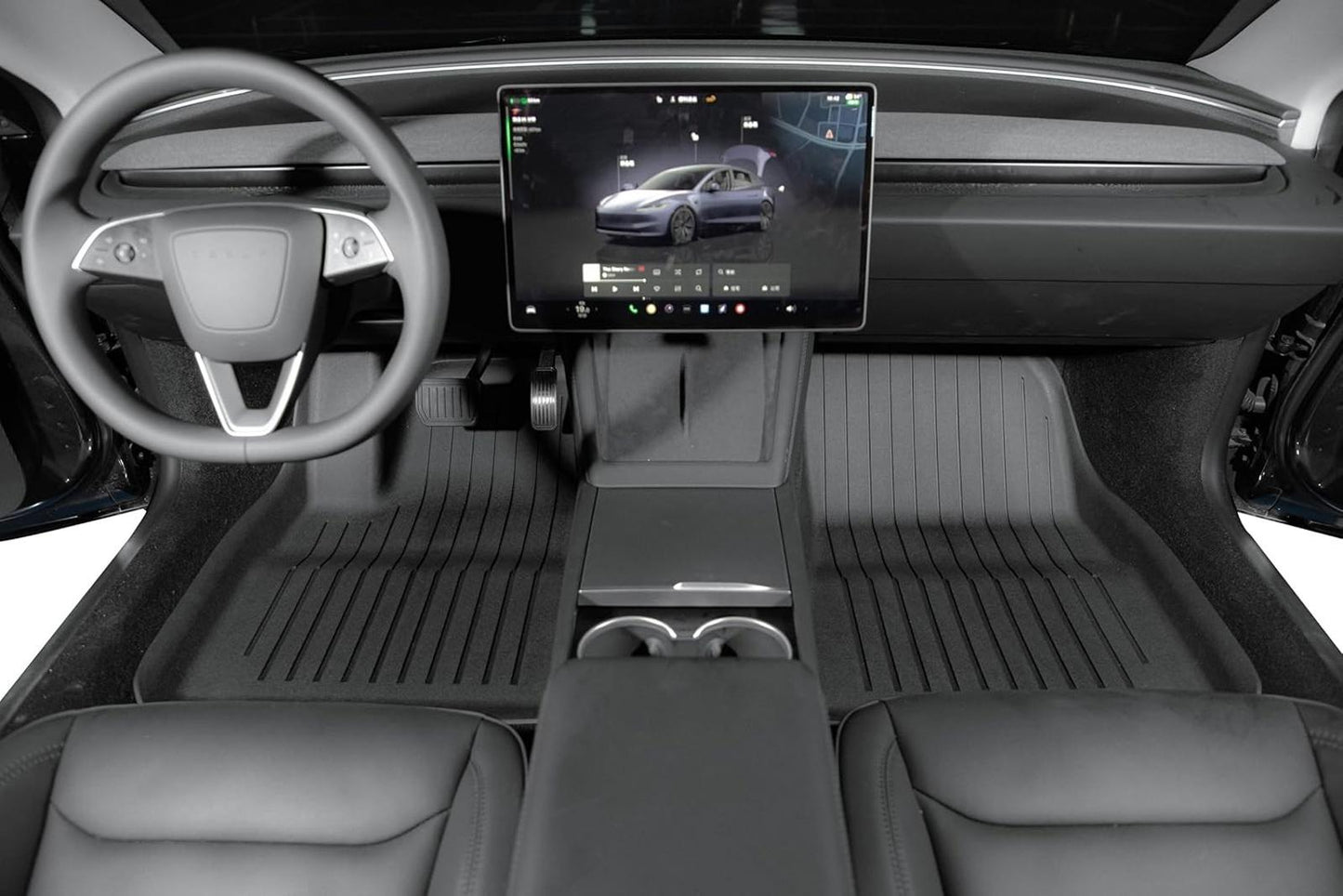 SUPER LINER Tesla Model 3 Floor Mats 2024-26 Custom Fit All-Weather 6-Piece Set