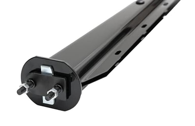 Black Straight Spring Loaded Mud Flap Hanger 2.5" Bolt Spacing,30" Length.