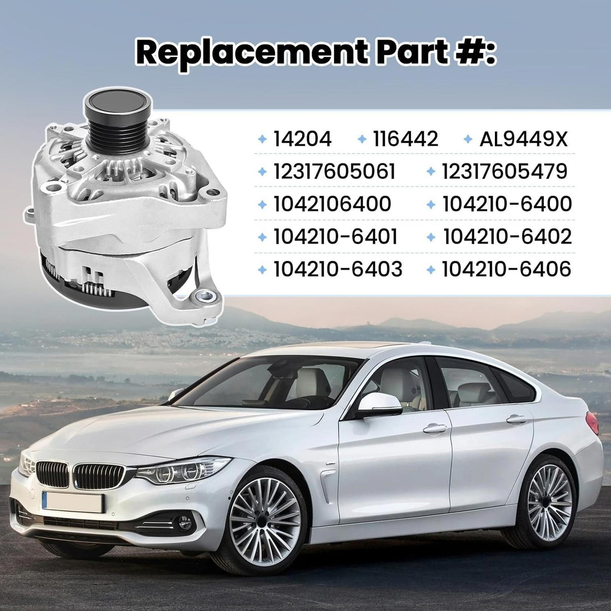 Alternator for BMW 228i 320i 328i 428i 528i xDrive Z4 X1 X3 X4 2.0L 14-2016'