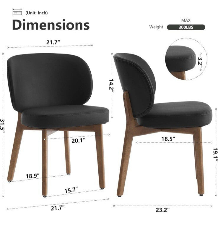 YOUNIKE Single Dining Chair with High Back Mid Century Modern Kitchen Chair Faux