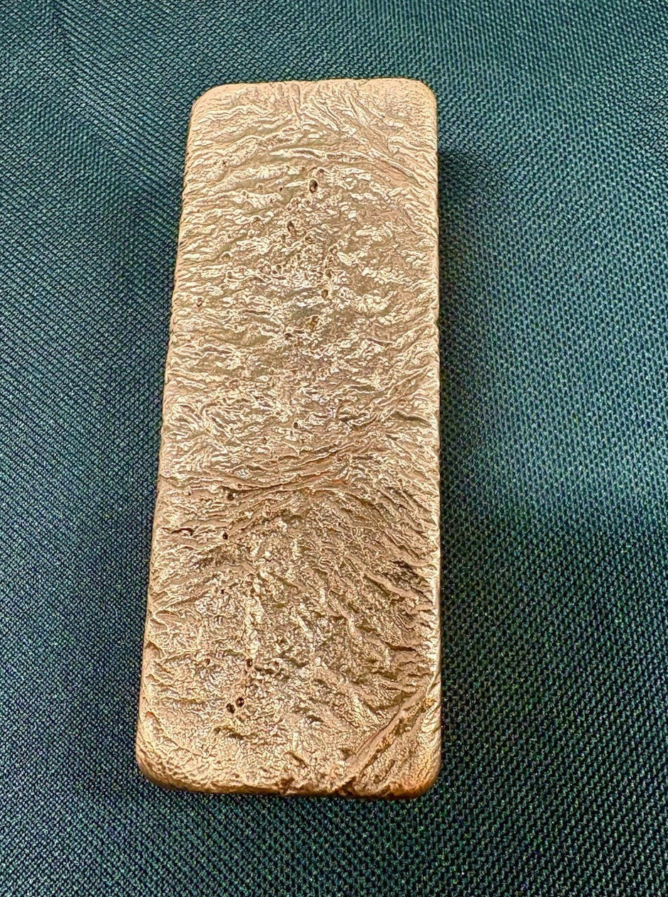 1 Kilo Hand Poured Solid Copper Bullion Bar .999 Pure Fine Copper Kg Ingot