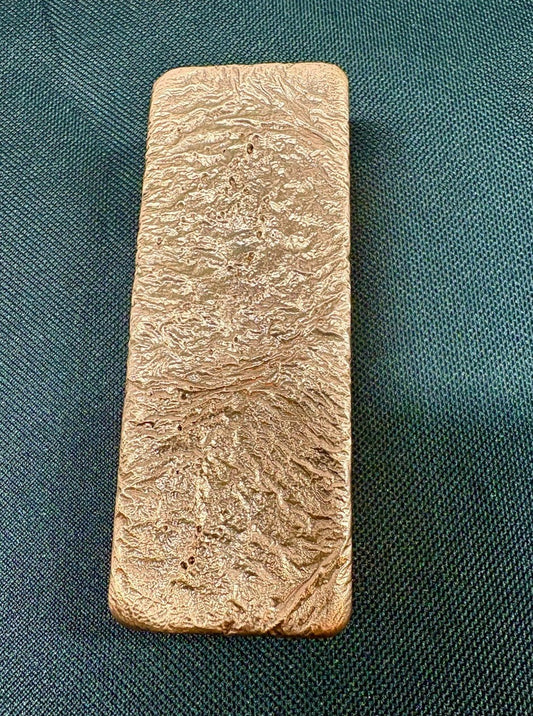 1 Kilo Hand Poured Solid Copper Bullion Bar .999 Pure Fine Copper Kg Ingot