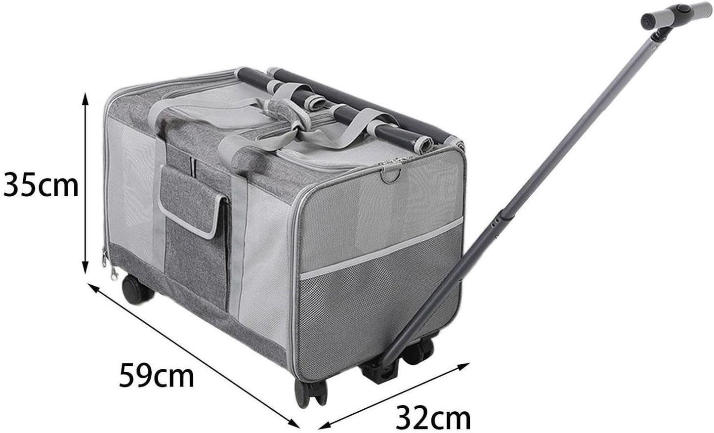 Pet Carrier with Wheels Pet Travel Carrier on Wheels,Breathable,Pet Travel Bag