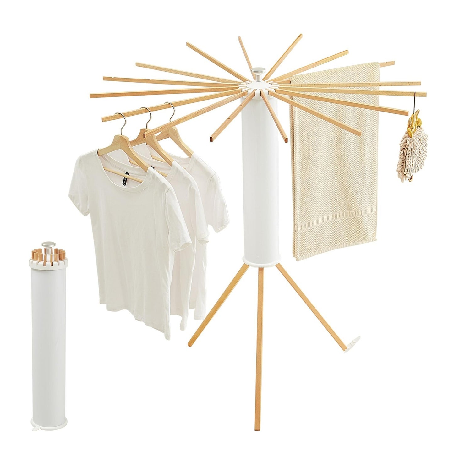 Tripod Clothes Drying Rack, Garment Rack Portable and Foldable Space Saving L...
