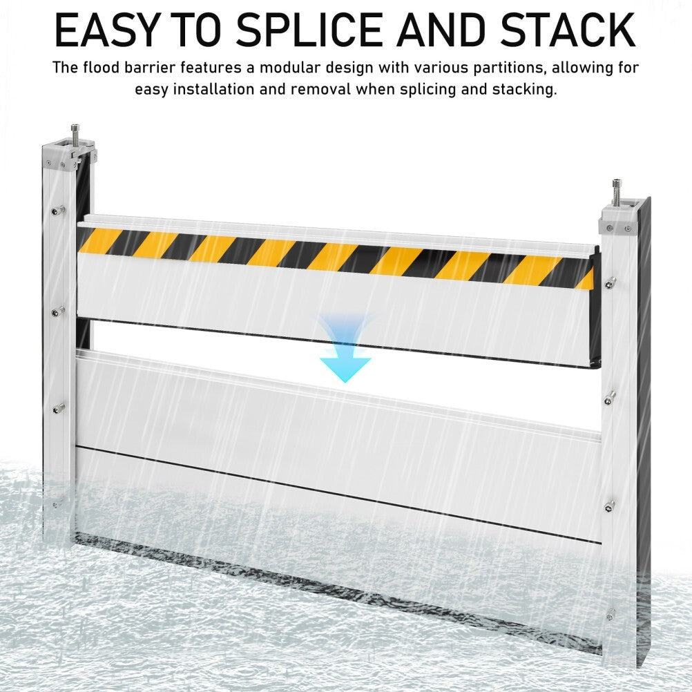 Flood Barrier for Home Aluminum Alloy Garage Door Water Barrier H31.5in W3.5FT
