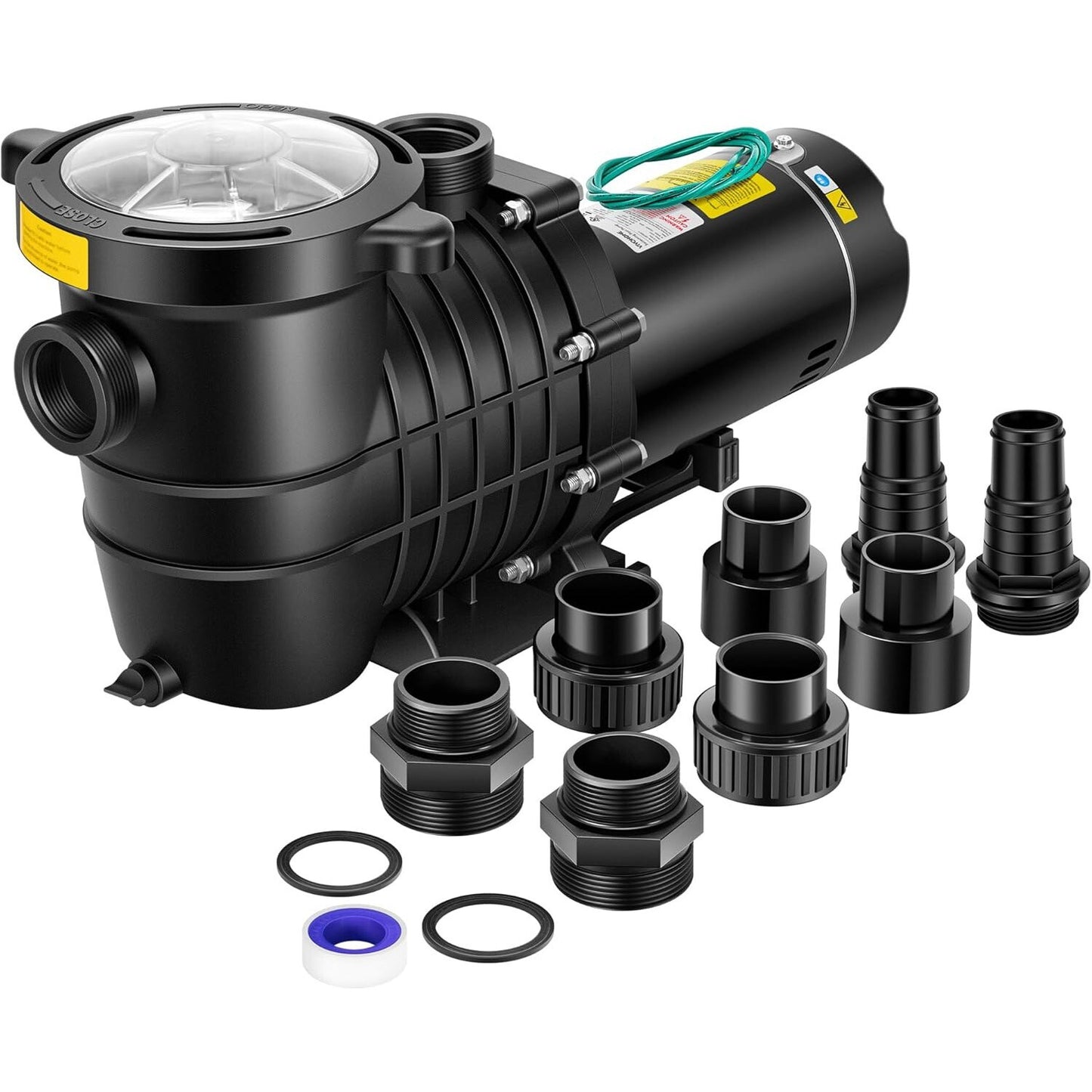 1.5HP Pool Pump 6500GPH Self Priming 115V/230V In/Above Inground Swimming Pool