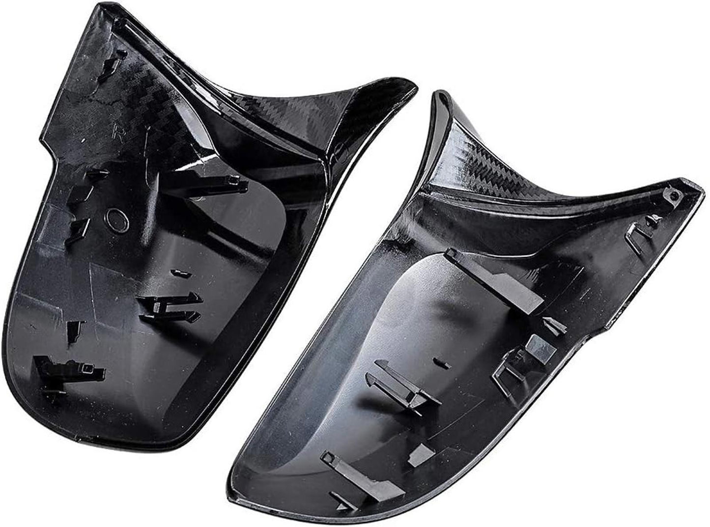 LH RH Door Wing ABS Carbon Fiber Side Mirror Cover Cap Compatible with BMW