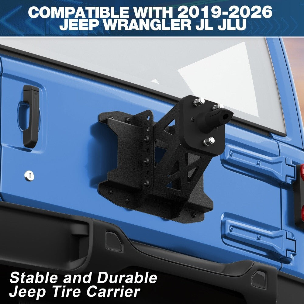 Adjustable Spare tire carrier Mount to 44in tire for 2019-2026 Jeep Wrangler JL