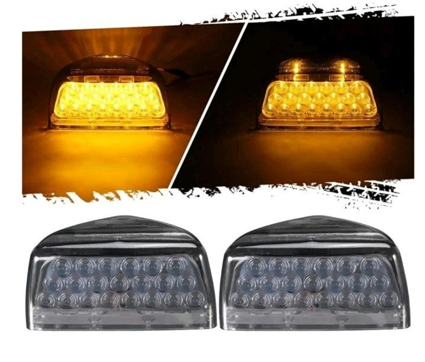 2Pcs for Peterbilt Amber Headlight LED Turn Signal Indicators Running Lights