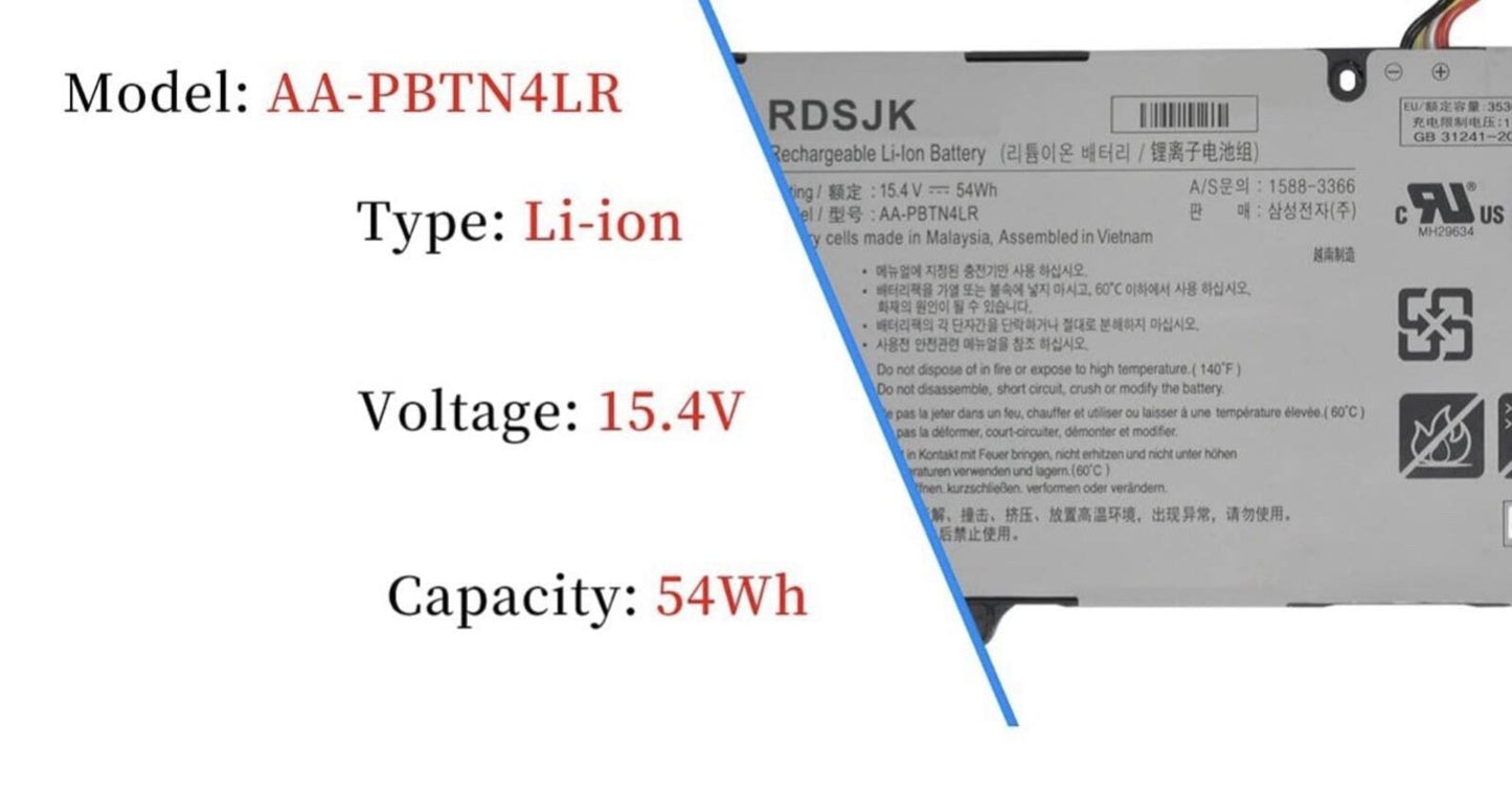 USA Genuine AA-PBTN4LR battery for Samsung Notebook 9 NT930SBE NP940X5N NT950SBE