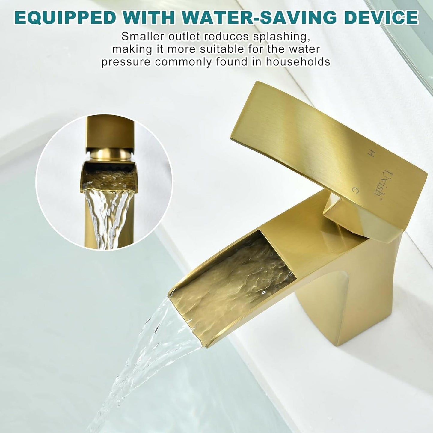 Bathroom Faucet Stainless Steel Modern Waterfall Bathroom Sink Faucet