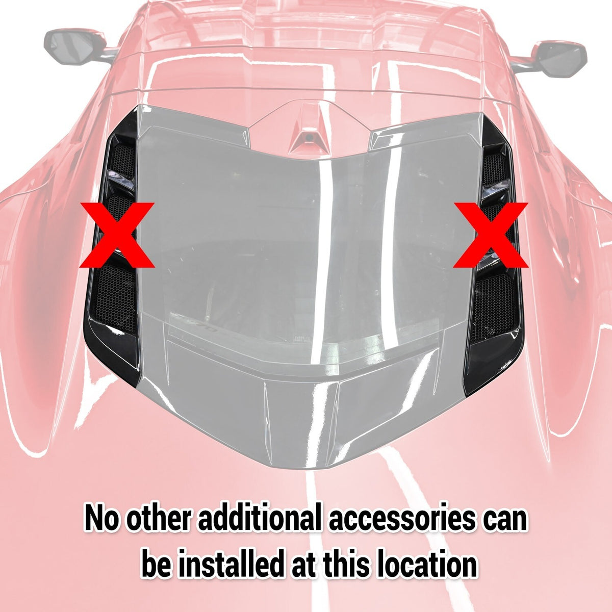 For Corvette C8 Z51 Z06 E-RAY Coupe 2020-2026 Grossy Flash Rear Intake Vent Port