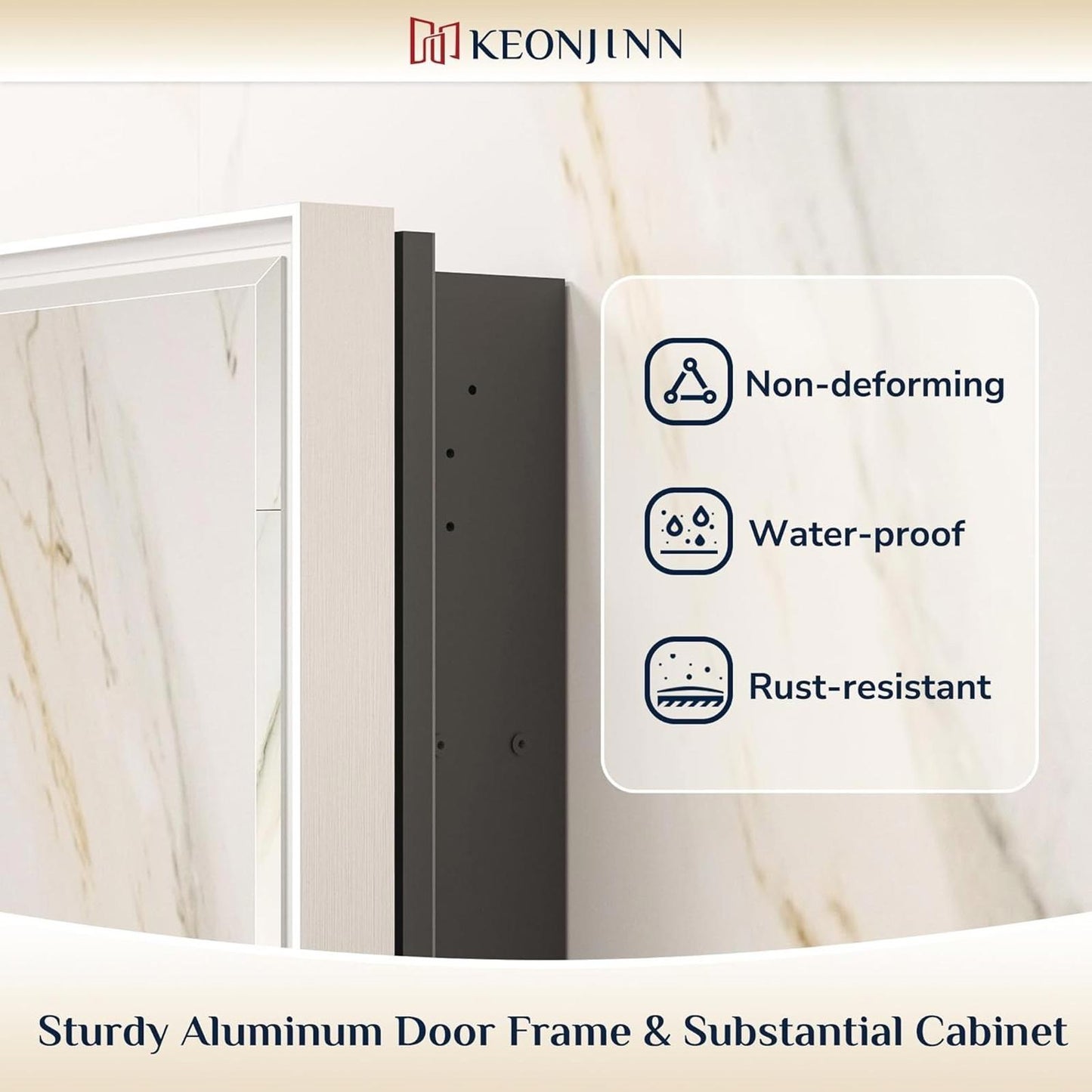 Keonjinn 17" x 25" Silver Bathroom Medicine Cabinets with Mirror