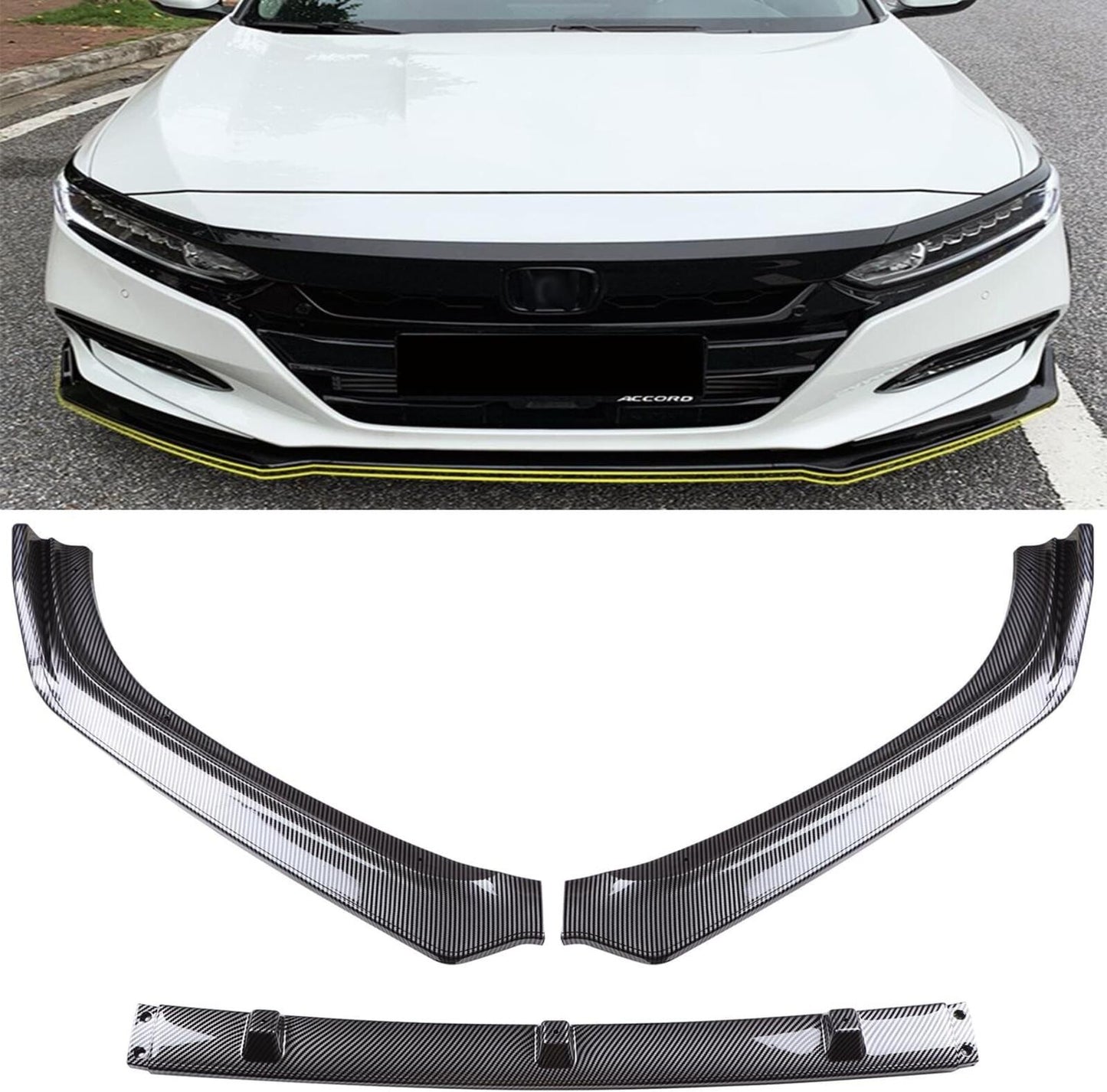 MUCO New Front Bumper Lip Compatible with Honda Accord 2018 2019 2020 2021 10th