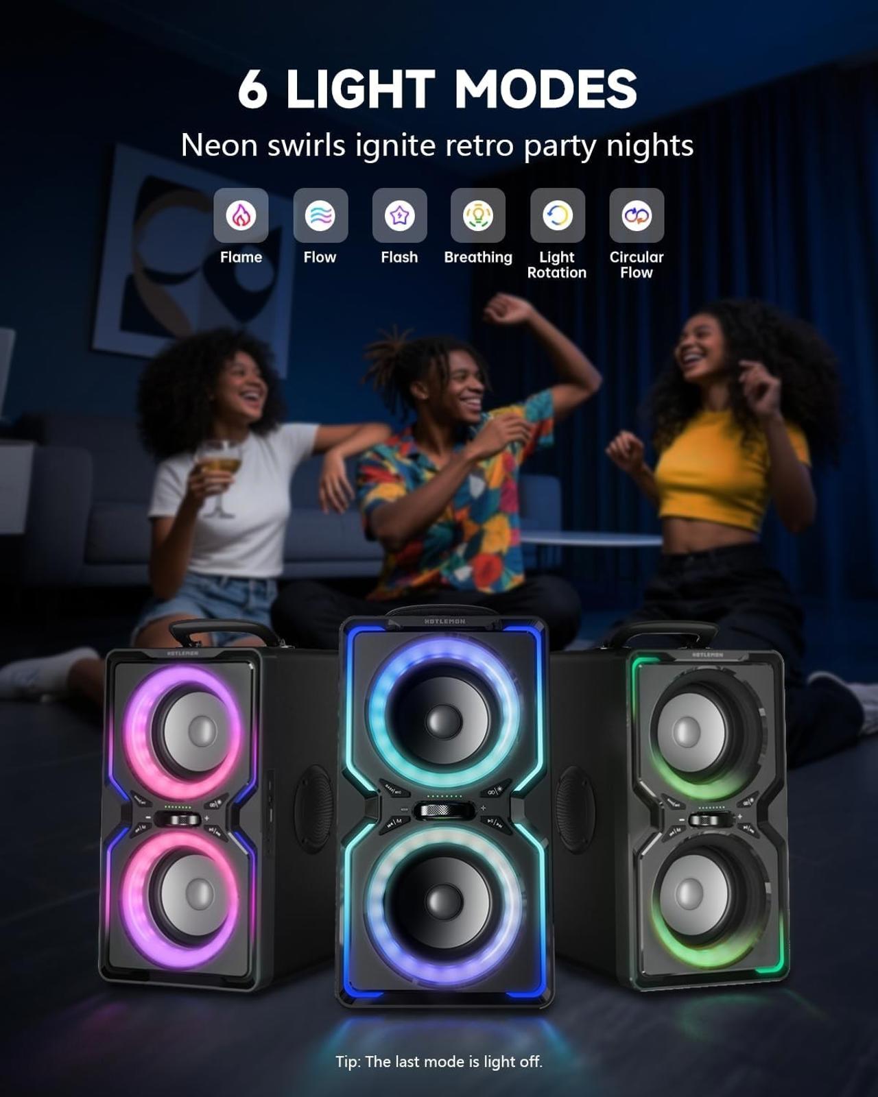 Hotlemon Large Bluetooth Speaker: 240W Peak Powerful Loud Sound with Deep Bass
