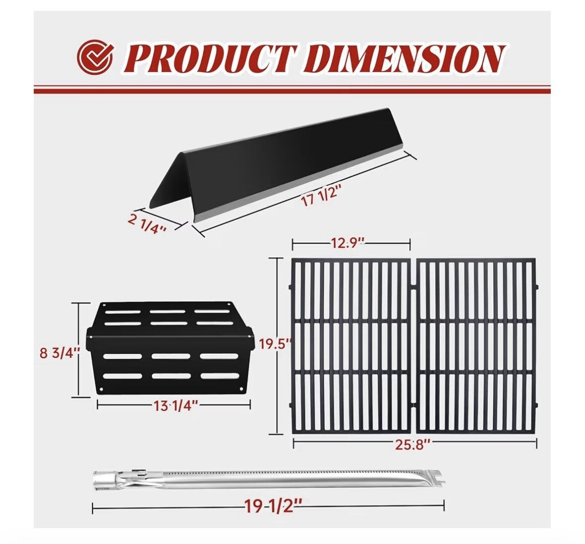 Genesis Grill Parts Flavorizer Bars for Weber Genesis 300 Series Genesis E310,