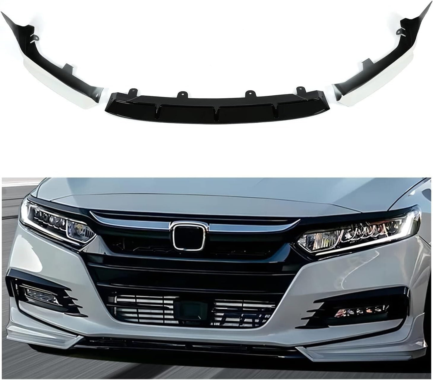 Front Bumper Lip Splitter Compatible with 2018-2022 Honda Accord 4Dr Sedan Air D
