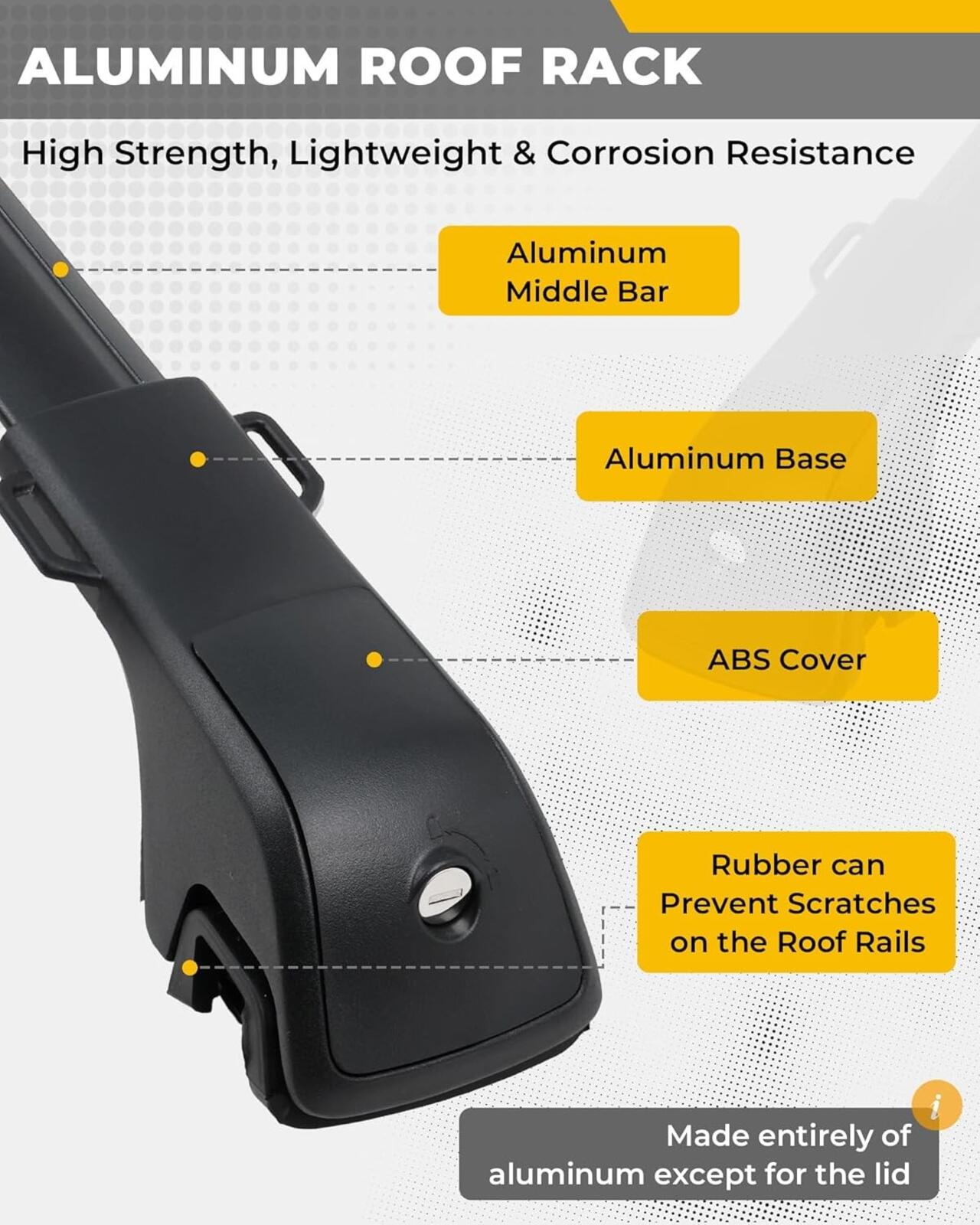 Lockable Cross Bars Roof Rack for Hyundai Santa Fe 2024-2026 Aluminum
