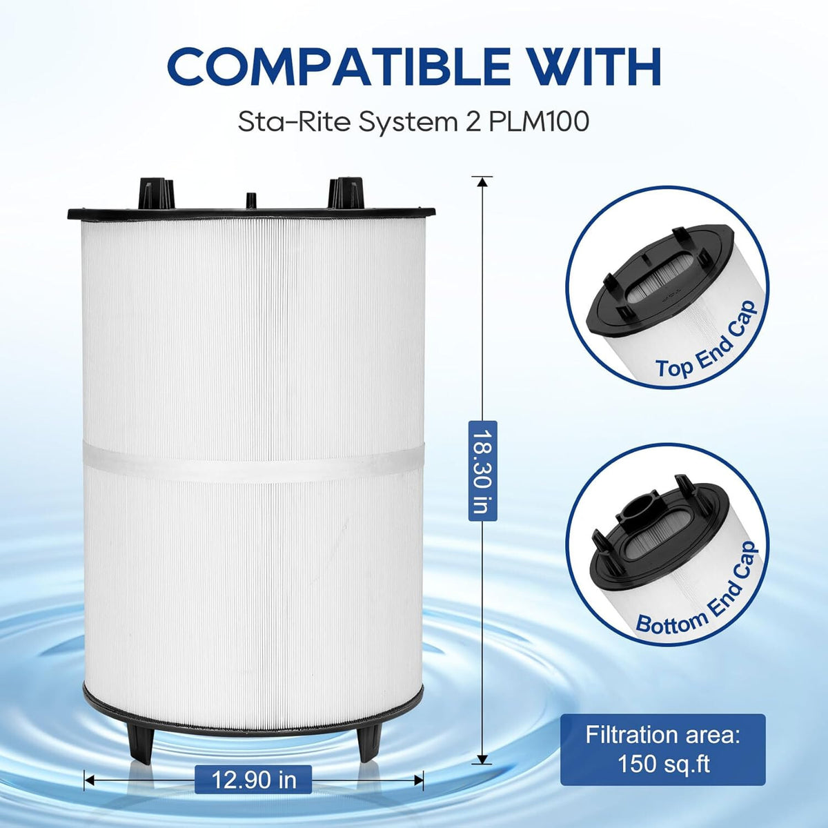 Miory 27002-0200S Pool Fliter Cartridges, Replacement for Sta-Rite 27002-0200S P
