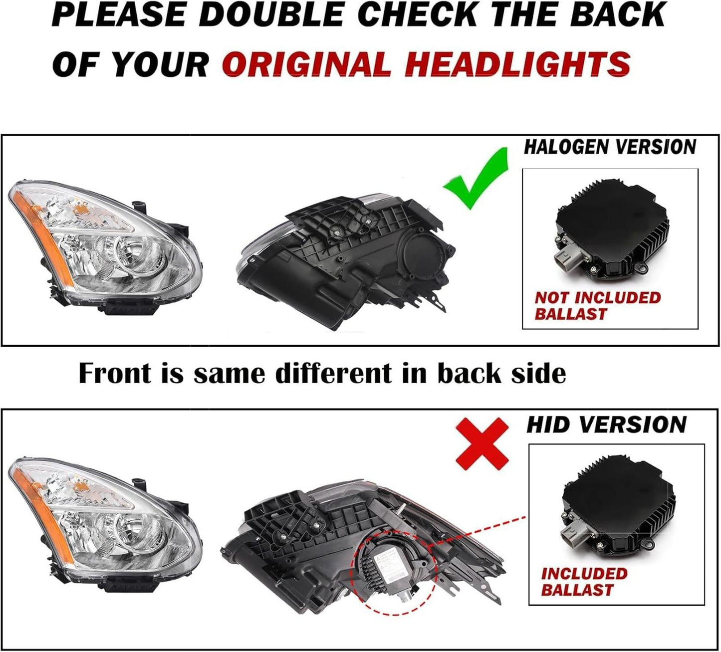 Headlights Assembly For 2008-2013 Nissan Rogue Chrome Amber Headlamps Left&Right