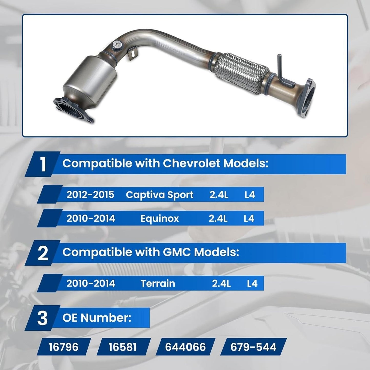Front Catalytic Converter Compatible with 2012 2013 2014 2015 Captiva Sport