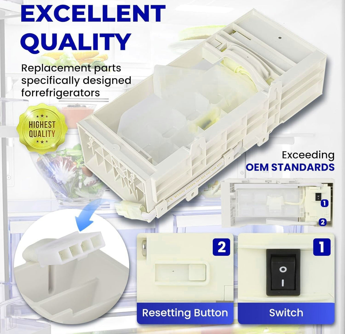 W11284458 Ice Maker Assembly Fits for Whirlpool Replaces W11088559 AP6809232