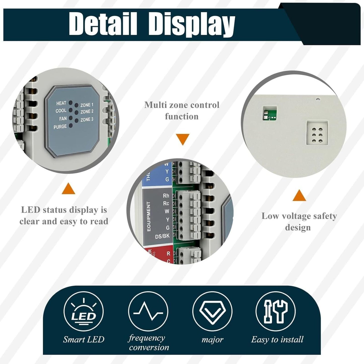 Thermostat HZ311 24V True Zone Control Panel 24V Systems 3 Z-ones Variable Speed
